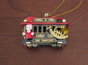 Cable car Christmas ornament