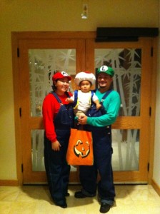 Mario Bros and Toad costumes for Halloween
